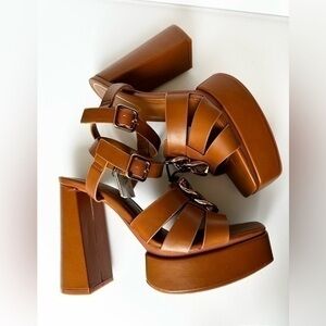ZARA strappy chunky platform heeled sandals 3345/910